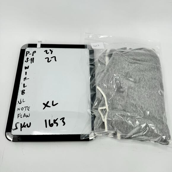 Talbots Sweater Womens XL Cardigan Gray White Stripe Knit Ruffle Wrist Button Up - Picture 6 of 6